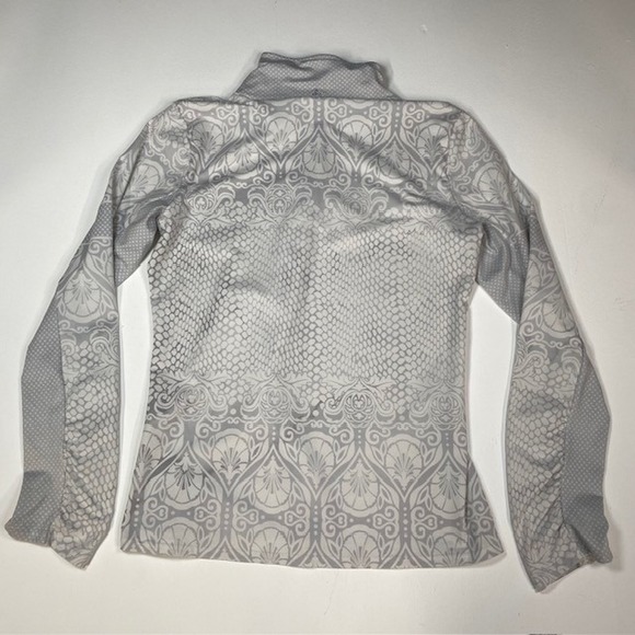 Prana Gray Print Long Sleeve Activewear Half Zip Pullover Top Large‎ - Picture 7 of 8